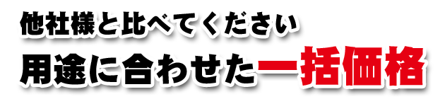 用途に合わせた一括価格